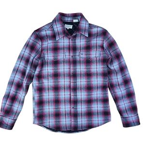 Men's Stetson Size Small Wool Blend Plaid Quilted Lined Snap Front Shacket